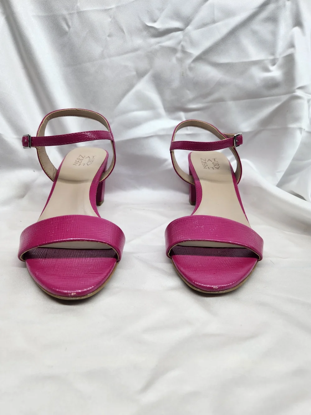 Naturalizer Pink Open-Toe Ankle Strap Heels